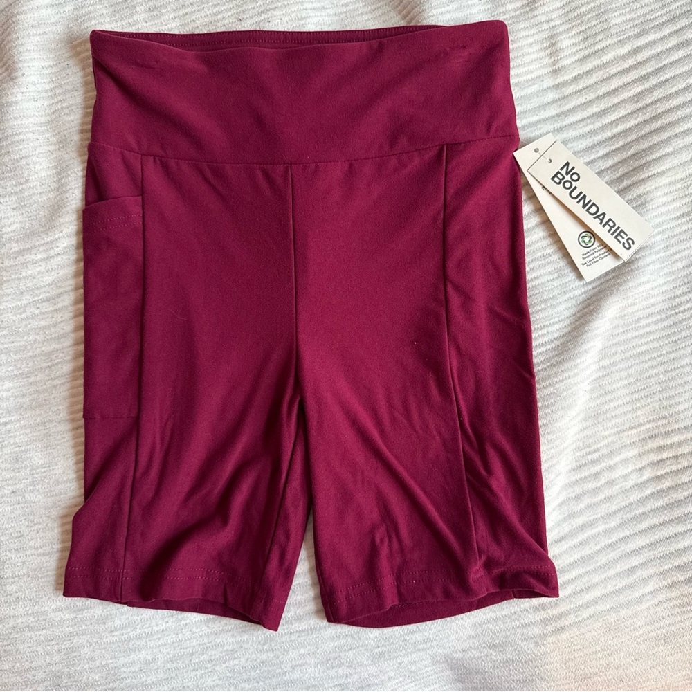 No Boundaries Women's Deep Red Bike Shorts